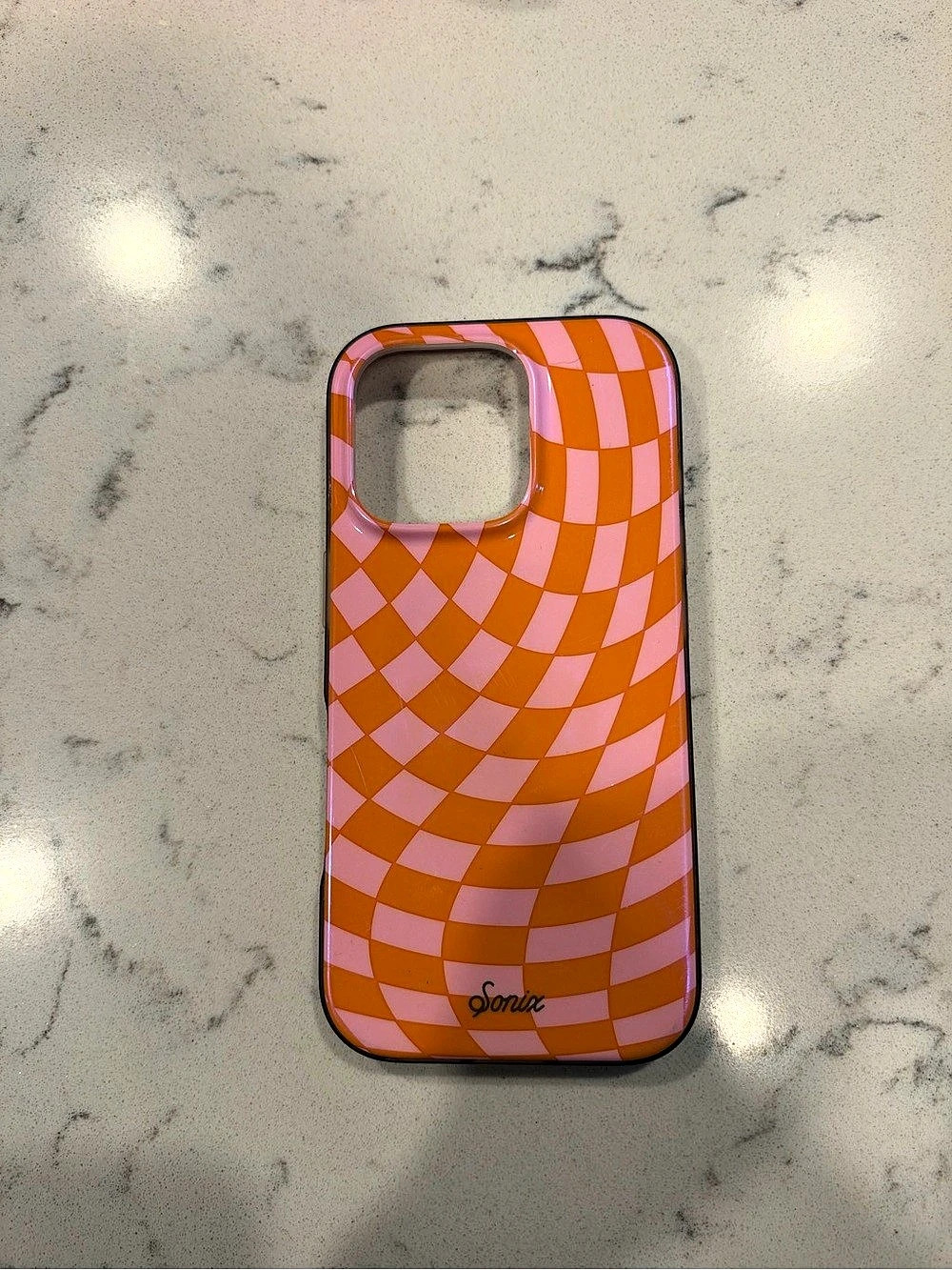 Sonix MagSafe Compatible Checkmate Phone Case Pink & Orange
